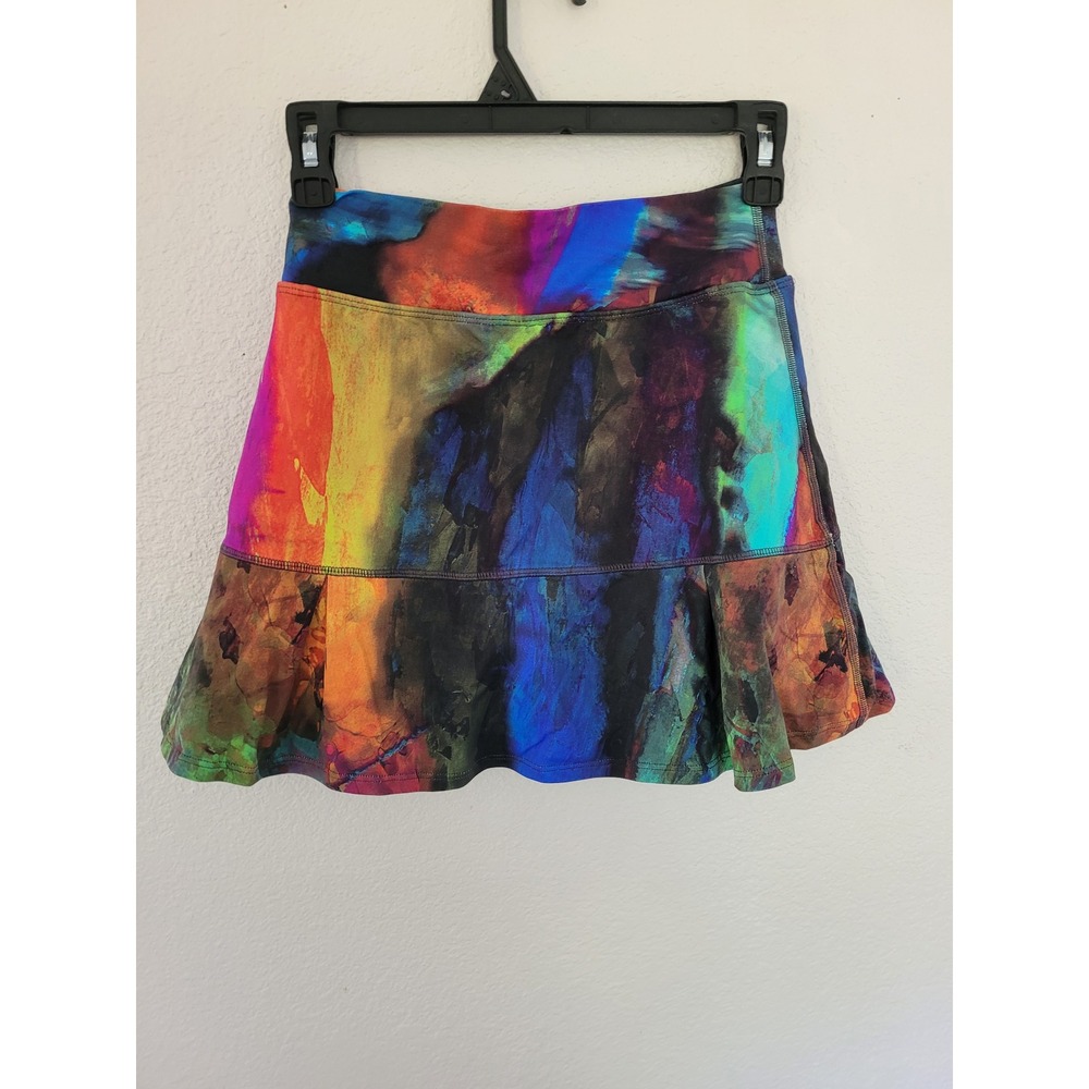 Dona Jo JoJo Skirt Multi Color Abstract Print Athletic Tennis Skort Size 1 #P